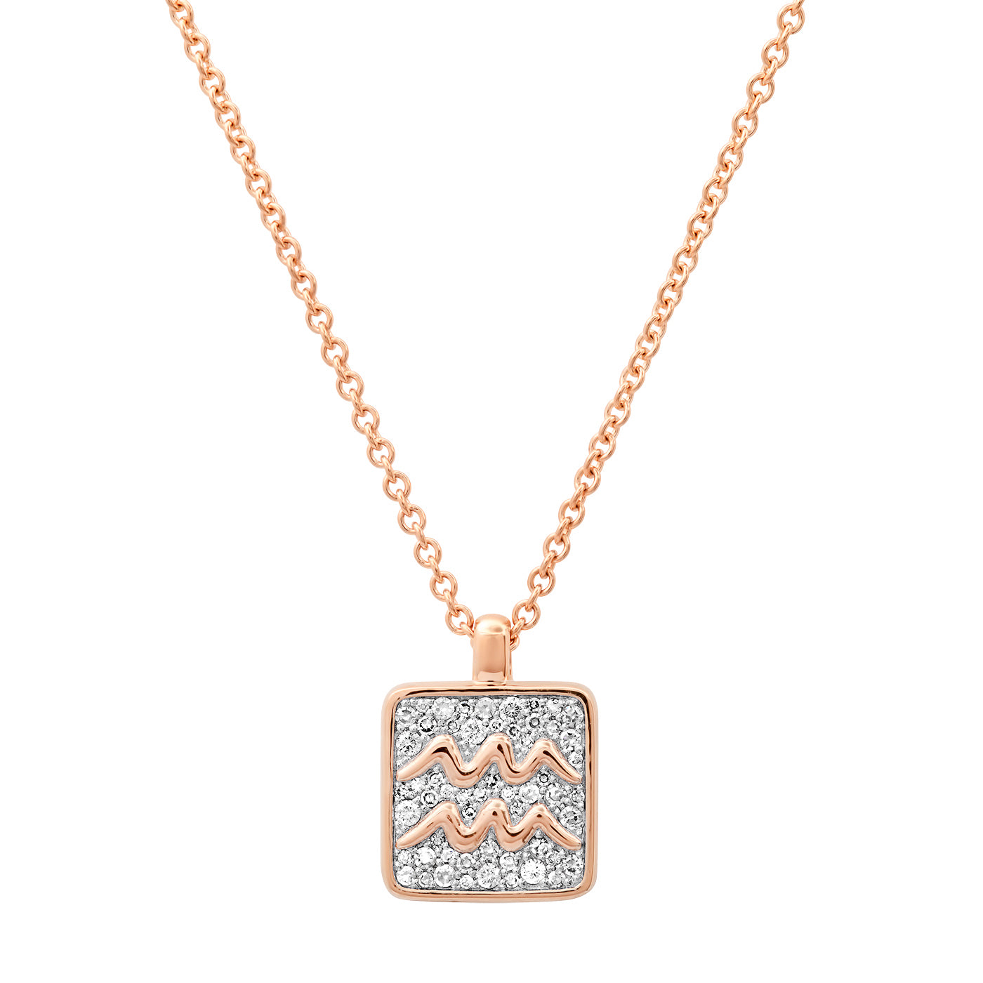 14K Rose Gold Aquarius Necklace